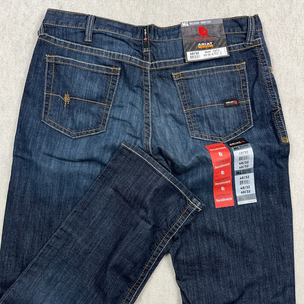 Ariat FR Blue Jeans Mens 40x32  Flame Resistant M4 Low Rise Boot Cut Cat 2 NWT